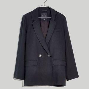 Madewell Women’s Drapeweave Caldwell Double-Breasted Blazer Black